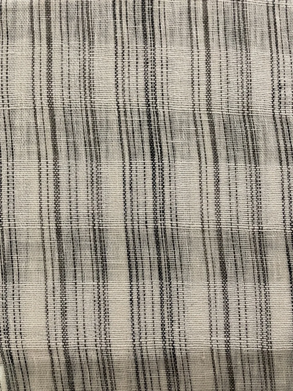 New West Elm Sheer Plaid Curtain Panel in Black and Cream 48” x 96” L 2 panels